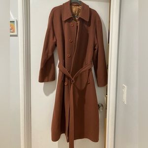 BALENCIAGA Terracotta Cashmere & Wool Long Coat Size 50 FR | US X-Large